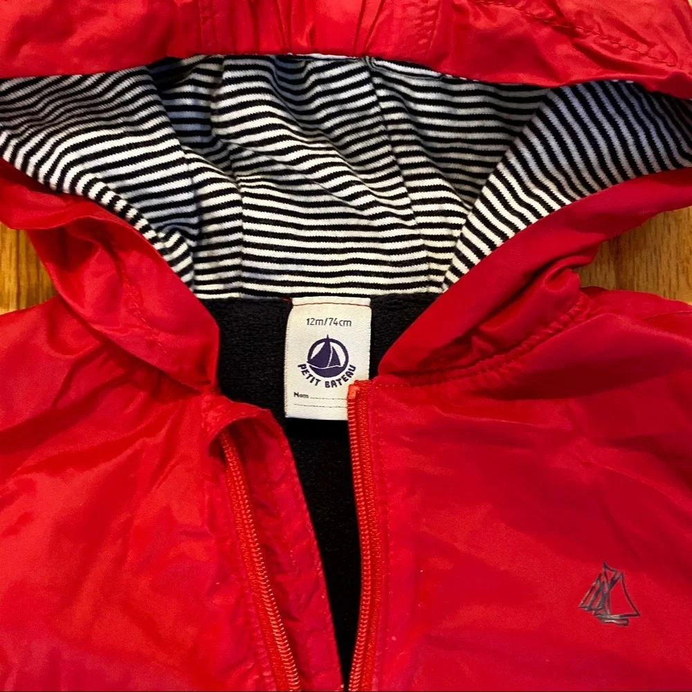 Petit Bateau Baby Red Windbreaker 12m